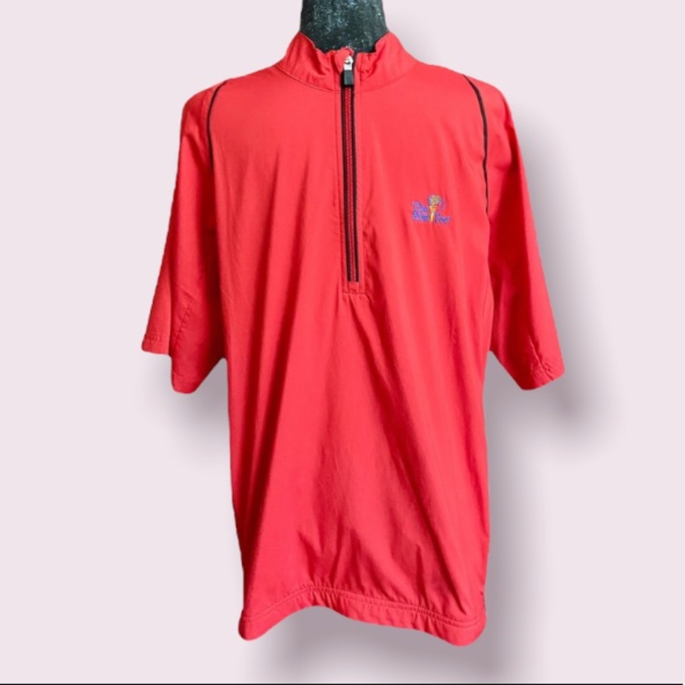 Adidas Clima Proof The First Tee Short Sleeve Weather Jacket in Red